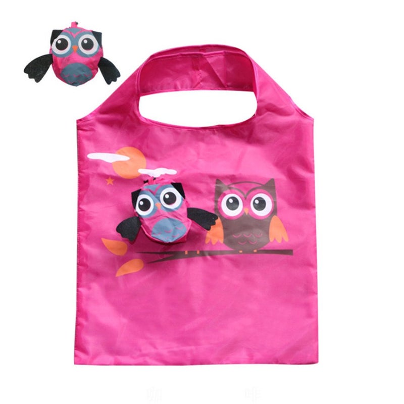 Moolecole 7pcs Cute Owl Portable Shopping Bag Foldable Grocery Folding Bags (Random Color) - Image 5